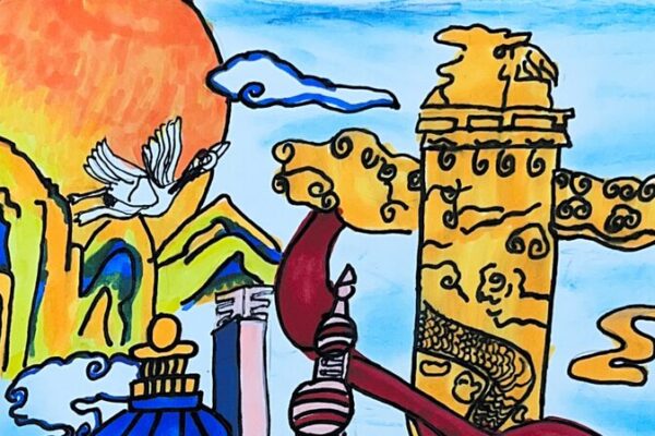 7-Year-Old Liu Xinyi’s Vibrant Artwork Bridges China’s Past and Future 🌟 7_Year_Old_Liu_Xinyi_s_Vibrant_Artwork_Bridges_China_s_Past_and_Future__