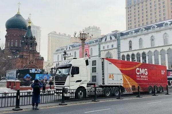 CMG’s ‘Chinese Red’ Broadcasting Fleet Arrives in Harbin for 2025 Asian Winter Games 🎿🎥 CMG_s__Chinese_Red__Broadcasting_Fleet_Arrives_in_Harbin_for_2025_Asian_Winter_Games___