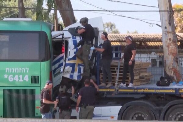 Chaos in Tel Aviv: Truck Plows into Bus Stop, 40 Injured Chaos_in_Tel_Aviv__Truck_Plows_into_Bus_Stop__40_Injured video poster