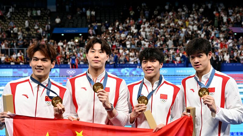 China_Makes_Waves__Historic_Win_in_Men_s_100m_Freestyle_Relay_at_Paris_Olympics___