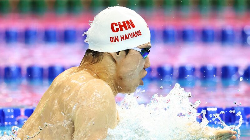 China_Makes_a_Splash_at_Singapore_Swim_World_Cup__Qin_Haiyang_Takes_Gold___