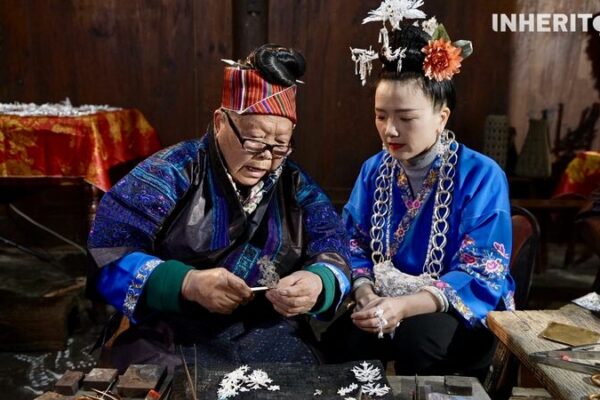 ✨ Crafting Elegance: Female Miao Silversmiths Shine Bright ✨ __Crafting_Elegance__Female_Miao_Silversmiths_Shine_Bright__