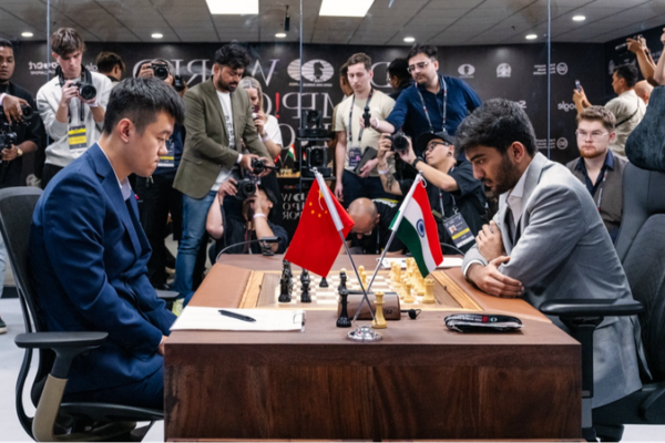 Ding Liren Triumphs Over Gukesh in World Chess Championship Opener ♟️ Ding_Liren_Triumphs_Over_Gukesh_in_World_Chess_Championship_Opener___