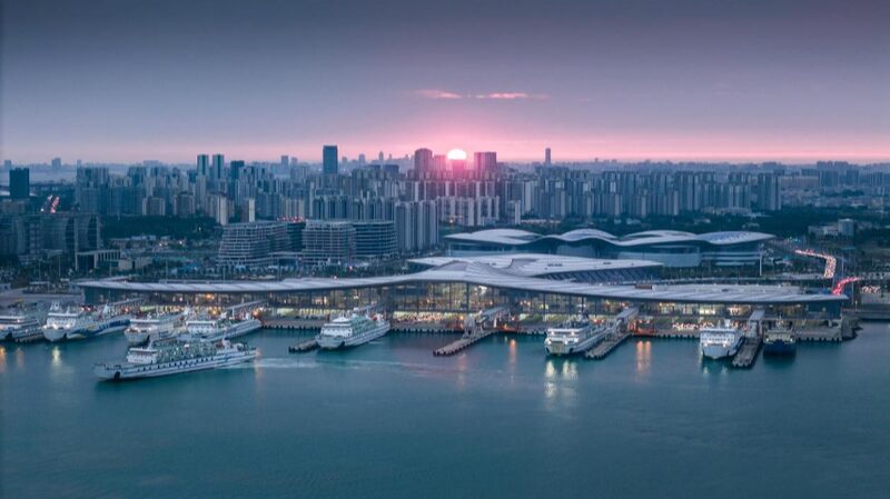 Xinhai_Port__China_s_Largest_Passenger_Ro_Ro_Hub_Shines_at_Sunrise - News for amigos, by amigos Xinhai_Port__China_s_Largest_Passenger_Ro_Ro_Hub_Shines_at_Sunrise