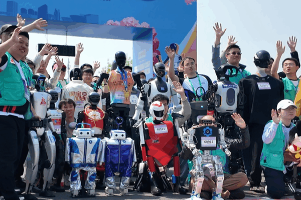 Beijing Hosts World’s First Humanoid Robot Half Marathon! Beijing Hosts World’s First Humanoid Robot Half Marathon! video poster