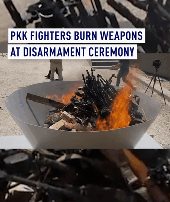 PKK Burns Weapons in Fiery Push for Peace with Turkiye PKK_Burns_Weapons_in_Fiery_Push_for_Peace_with_Turkiye video poster