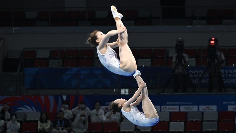China Soars to Gold in Women’s Trampoline Sync at Chengdu World Games China Soars to Gold in Women’s Trampoline Sync at Chengdu World Games