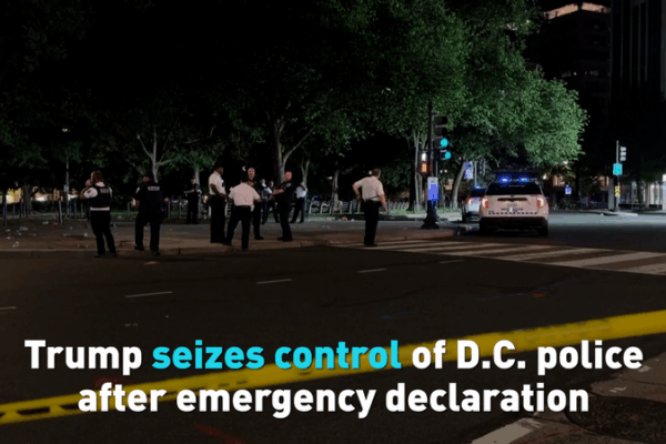 Trump’s Emergency Order Seizes Control of D.C. Police Trump’s Emergency Order Seizes Control of D.C. Police video poster