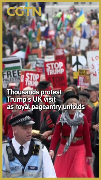 Thousands Rally Against Trump’s UK State Visit Amid Royal Pageantry Thousands Rally Against Trump’s UK State Visit Amid Royal Pageantry video poster