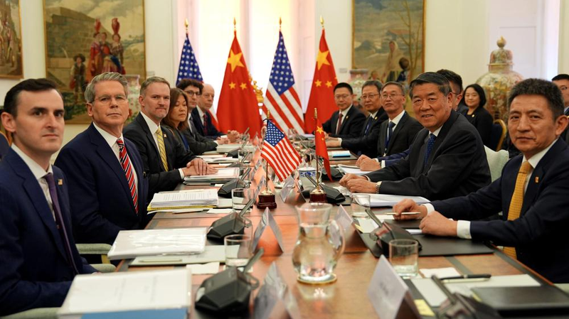 Chinese_mainland_and_U_S__teams_reconvene_for_2nd_day_of_trade_talks_in_Madrid