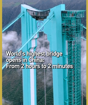 World’s Highest Bridge Debuts: 2-Hour Crossing Now 2 Minutes World’s Highest Bridge Debuts: 2-Hour Crossing Now 2 Minutes video poster