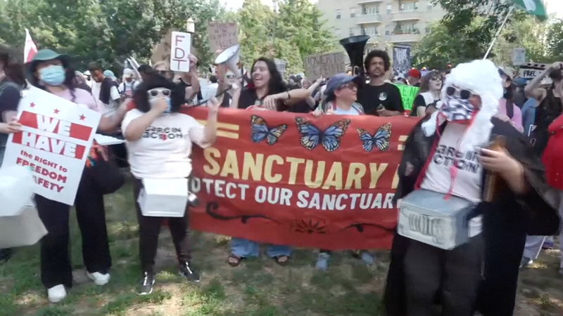 DC Takes to the Streets: ‘Free D.C.’ Protesters Demand End to Federal Troops DC Takes to the Streets: ‘Free D.C.’ Protesters Demand End to Federal Troops video poster