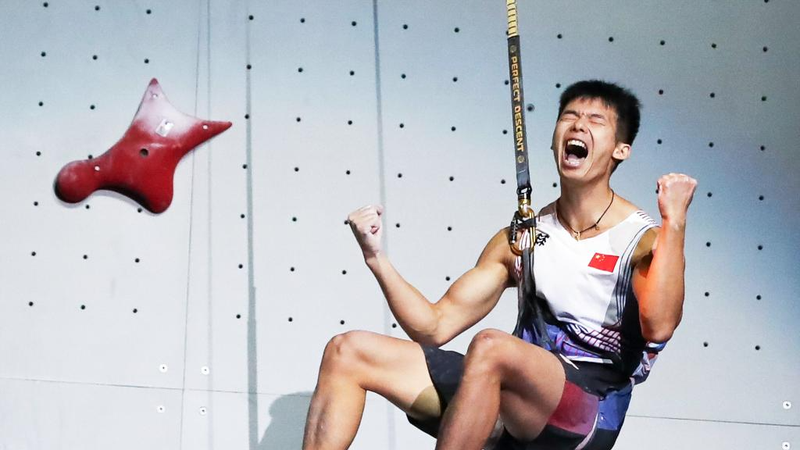 Long Jianguo clinches men’s speed climbing gold at IFSC Worlds Long Jianguo clinches men’s speed climbing gold at IFSC Worlds