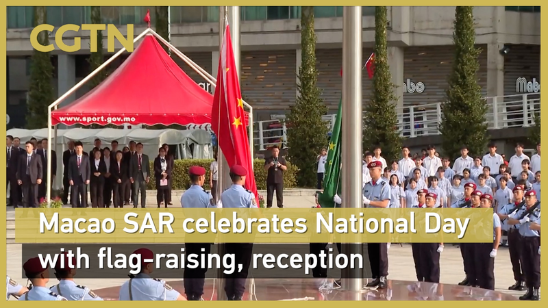 HECA77QXVFPA00MSN29Y - News for amigos, by amigos Macao SAR Marks China’s 76th National Day with Flag Raising & Reception video poster