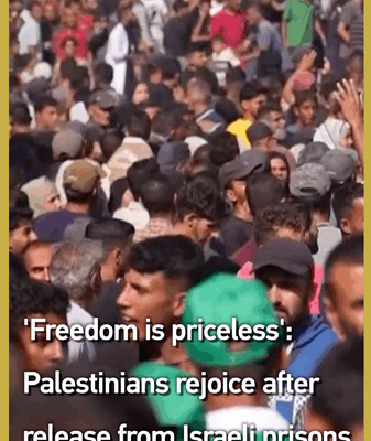 Palestinian_Prisoners_Rejoice_as_They_Return_to_Gaza video poster