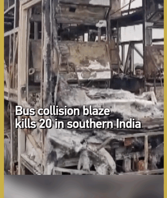 Deadly Blaze on Bengaluru–Hyderabad Highway Kills 20 Deadly Blaze on Bengaluru–Hyderabad Highway Kills 20 video poster