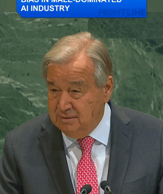 Guterres Sounds Alarm on Gender Bias in AI Ahead of Beijing Women’s Summit Guterres Sounds Alarm on Gender Bias in AI Ahead of Beijing Women’s Summit video poster