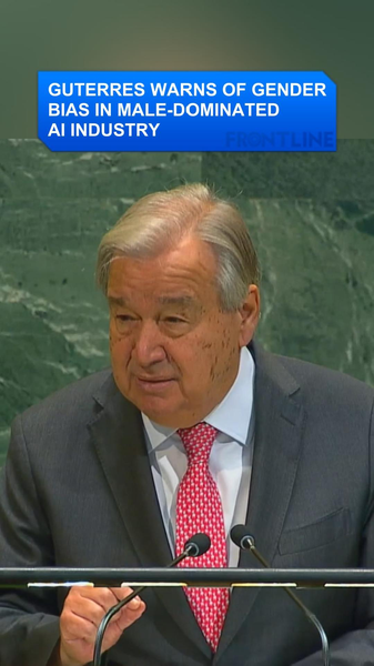 WZV61SME44SU2VQFPRUS - News for amigos, by amigos Guterres Sounds Alarm on Gender Bias in AI Ahead of Beijing Women’s Summit video poster