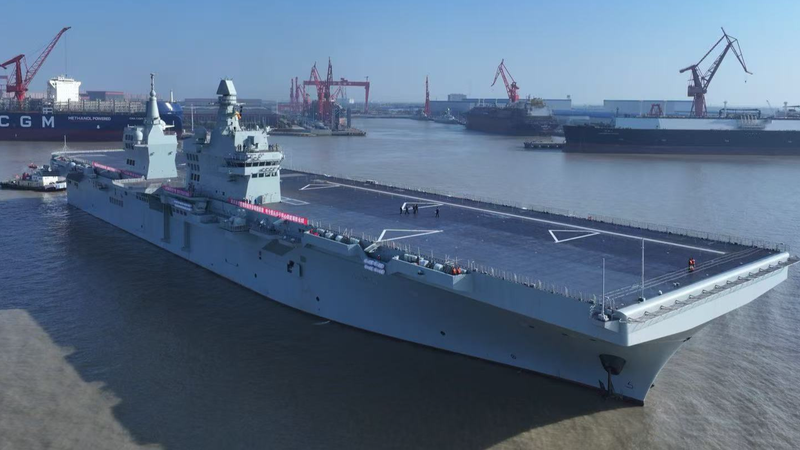 China’s First Type 076 Assault Ship PLANS Sichuan Starts Sea Trials