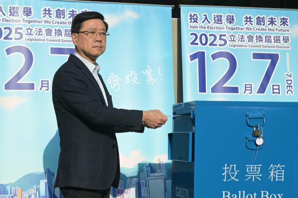 Hong Kong’s John Lee Urges Voters to Turn Out and Drive Reforms