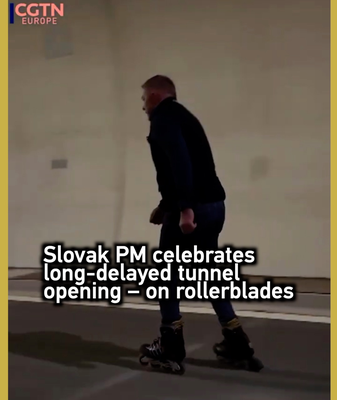 Slovak_PM_Roller_Skates_Through_7_5_km_Tunnel_to_Celebrate_Opening video poster