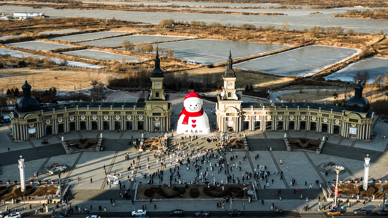 Harbin’s Giant Snowman Towers 19m Tall in Winter 2026 video poster