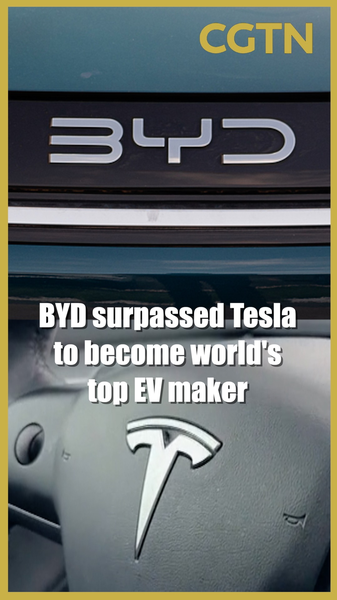 KEUZJNO4UHXXYTSLBPRL - News for amigos, by amigos BYD Overtakes Tesla as World’s Top EV Maker video poster