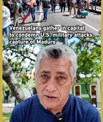 Venezuelans Rally in Caracas Against US Airstrikes and Maduro’s Capture video poster