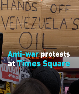 Times_Square_Protesters_Rally_Against_U_S__Military_Action_in_Venezuela video poster